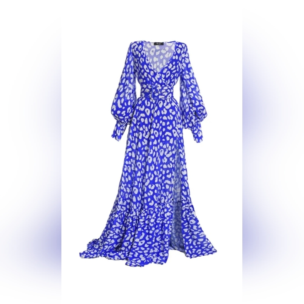 Hanifa Maxi Blue White Dress Size Small